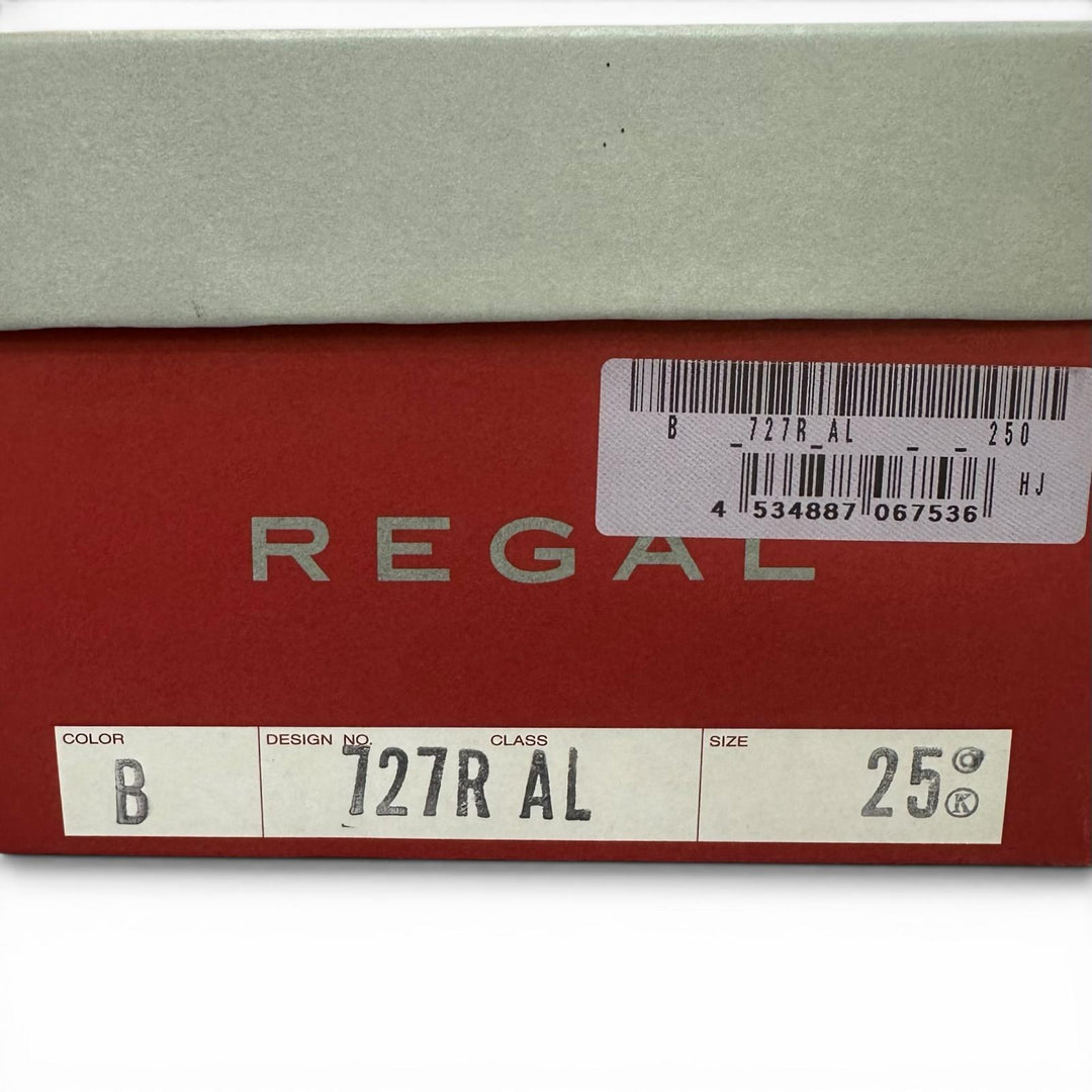 未使用品▲REGAL リーガル 727R 外羽根 Uチップ ダービーシューズ レザーシューズ ブラック 24.5cm 日本製 メンズ 箱付き