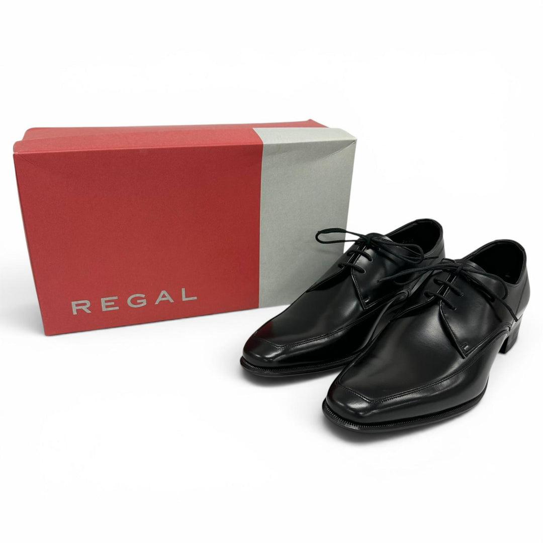未使用品▲REGAL リーガル 727R 外羽根 Uチップ ダービーシューズ レザーシューズ ブラック 24.5cm 日本製 メンズ 箱付き