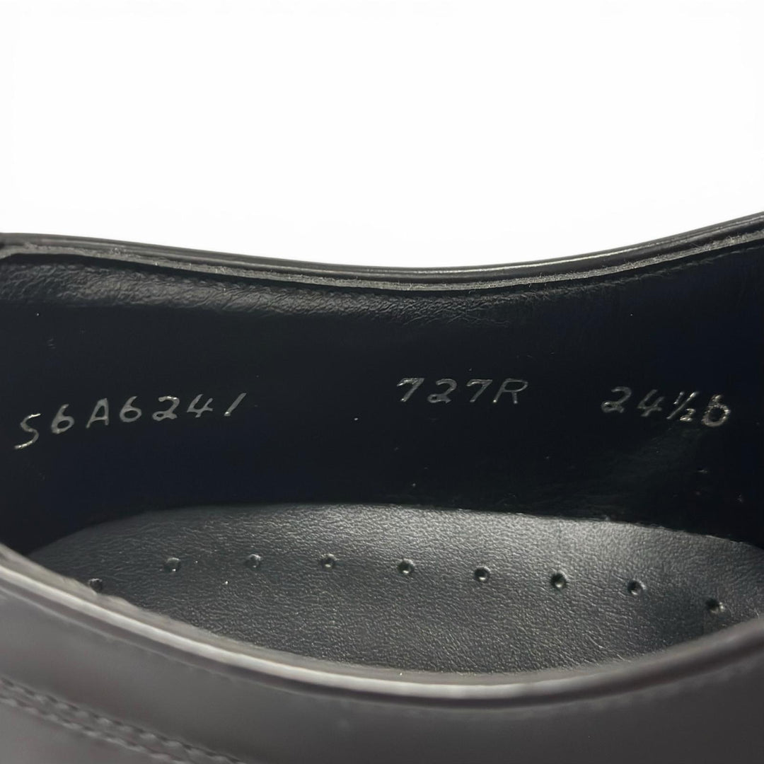 未使用品▲REGAL リーガル 727R 外羽根 Uチップ ダービーシューズ レザーシューズ ブラック 24.5cm 日本製 メンズ 箱付き