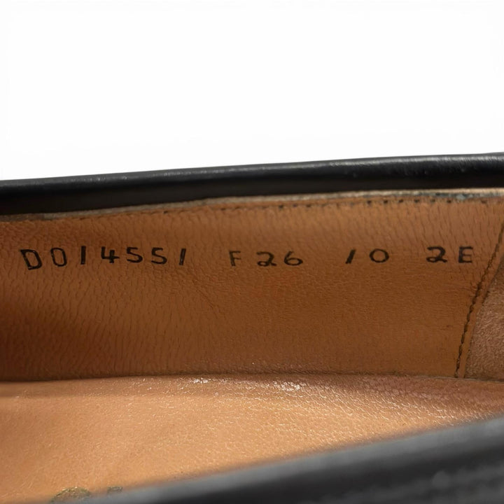 【ドンドン見直し】美品 ▲FERRAGAMO フェラガモ ダブルガンチーニ レザー ローファー ブラック シルバー金具 正規品 10 メンズ