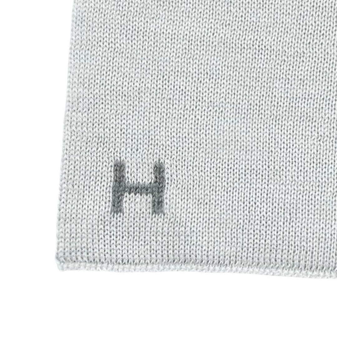 未使用品★HERMES エルメス アレ ルトゥール カシミヤ シルク混 Hロゴ マフラー ストール グレー イタリア製 レディース 箱付き