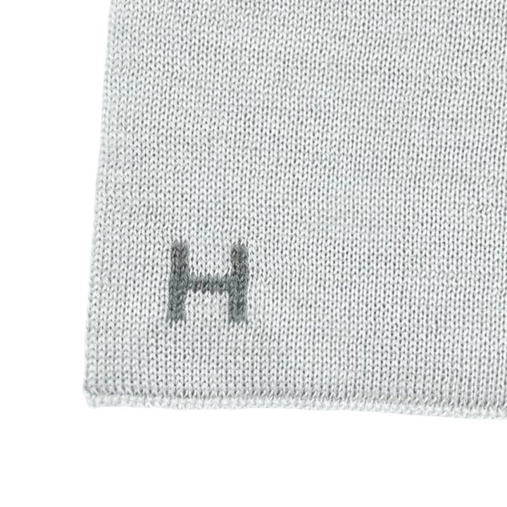 未使用品★HERMES エルメス アレ ルトゥール カシミヤ シルク混 Hロゴ マフラー ストール グレー イタリア製 レディース 箱付き