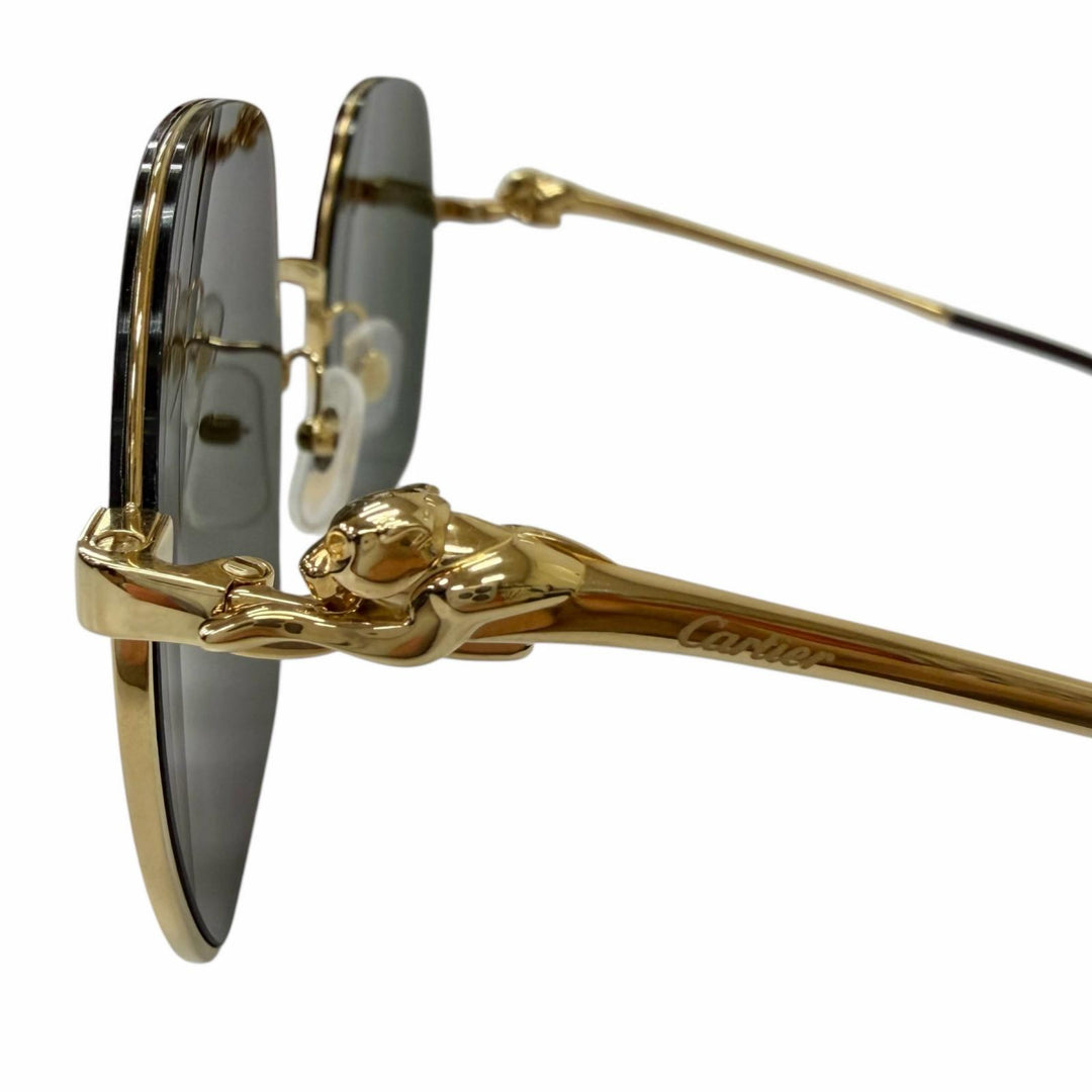 極美品□Cartier カルティエ CT0267S パンテール ドゥ カルティエ ミラーレンズ サングラス ゴールド 58□21 デモレンズ フランス製 箱付