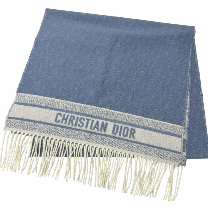 極美品□Christian Dior クリスチャンディオール 25CDO309I093 カシミヤ100％ オブリーク 総柄 大判ショール マフラー イタリア製 正規品