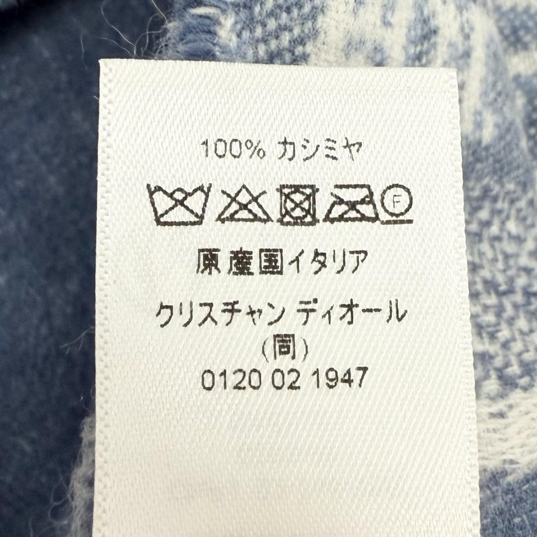 極美品□Christian Dior クリスチャンディオール 25CDO309I093 カシミヤ100％ オブリーク 総柄 大判ショール マフラー イタリア製 正規品
