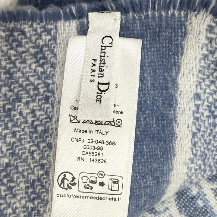 極美品□Christian Dior クリスチャンディオール 25CDO309I093 カシミヤ100％ オブリーク 総柄 大判ショール マフラー イタリア製 正規品