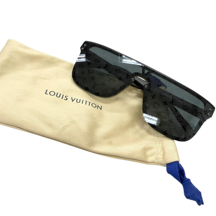 極美品□LOUIS VUITTON ルイヴィトン 2023年製 Z1082E サングラス・LVワイメア モノグラム ブラック 93L 145 デモレンズ イタリア製