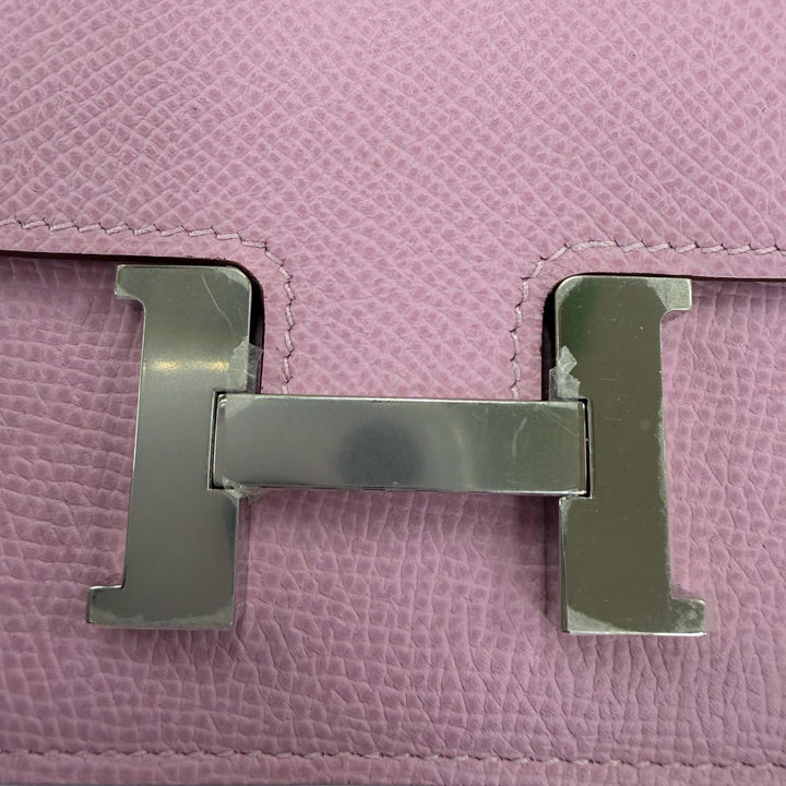 未使用品☆HERMES エルメス コンスタンススリム ヴォーエプソン モーヴシルベストル シルバー金具 コンパクトウォレット 財布 B刻印 仏製