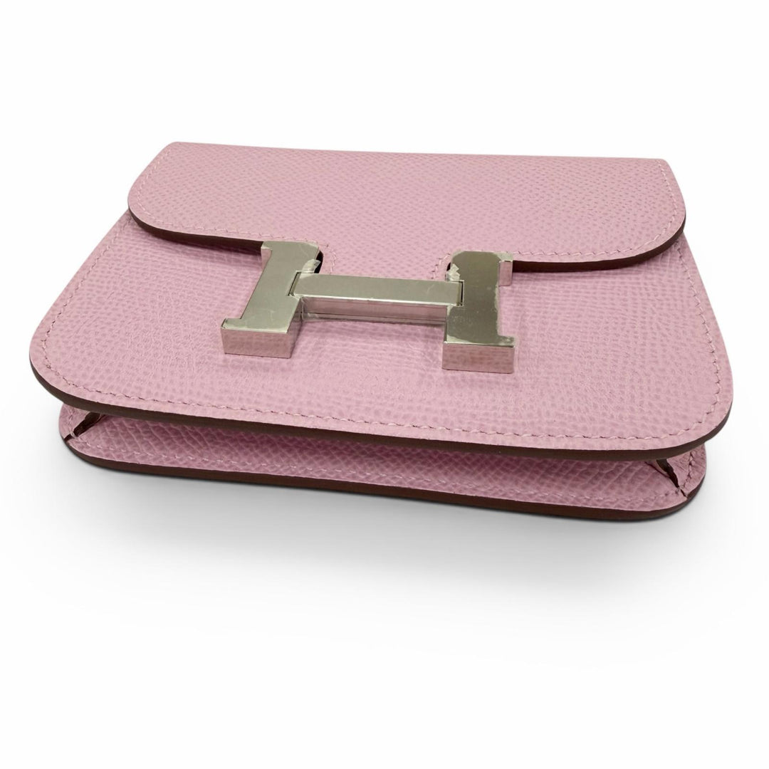 未使用品☆HERMES エルメス コンスタンススリム ヴォーエプソン モーヴシルベストル シルバー金具 コンパクトウォレット 財布 B刻印 仏製