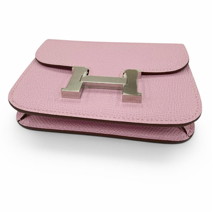 未使用品☆HERMES エルメス コンスタンススリム ヴォーエプソン モーヴシルベストル シルバー金具 コンパクトウォレット 財布 B刻印 仏製