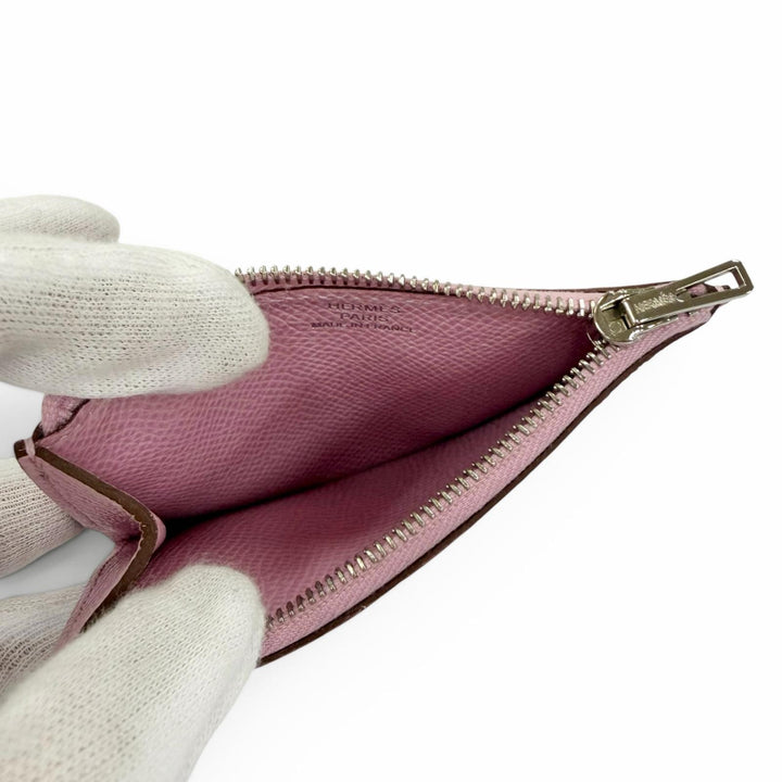 未使用品☆HERMES エルメス コンスタンススリム ヴォーエプソン モーヴシルベストル シルバー金具 コンパクトウォレット 財布 B刻印 仏製