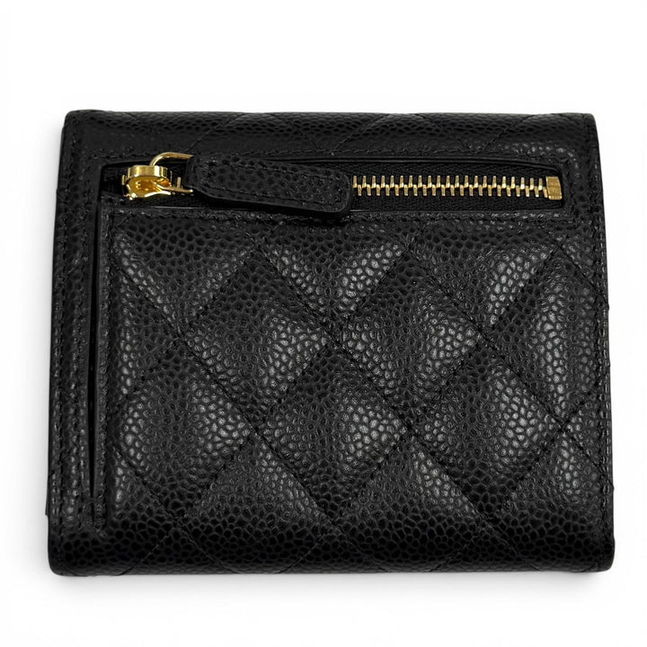 極美品★シャネル AP0231 キャビアスキン マトラッセ クラシック スモール フラップ ウォレット 現行品 ココマーク 定価181500円 袋付