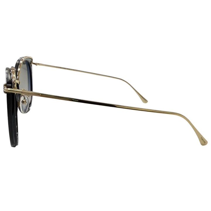 美品□TOM FORD トムフォード TF720-K キャッツアイ サングラス ブラック ゴールド ブルーレンズ 64□16-145 デモレンズ イタリア製