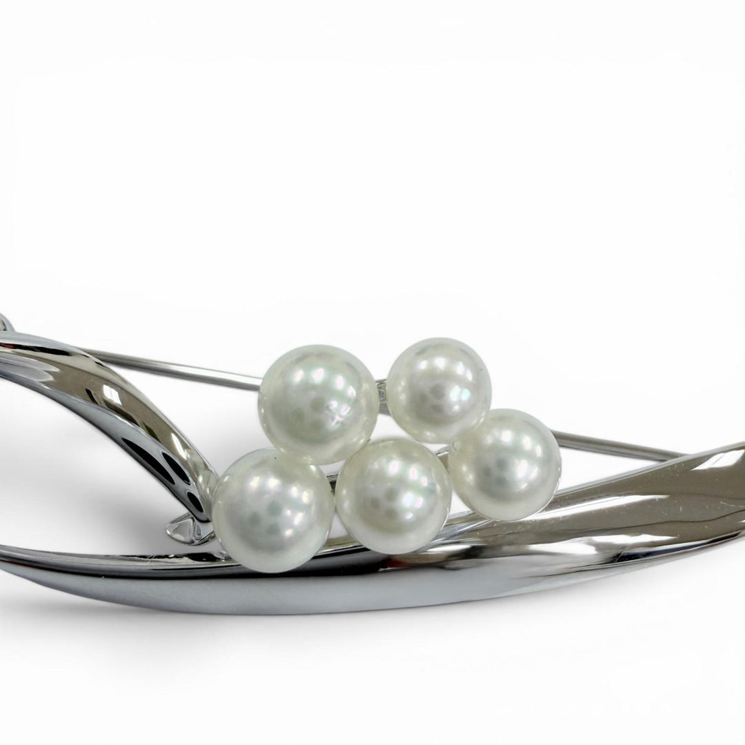 極美品☆MIKIMOTO ミキモト パール アコヤ真珠 ベビーパールブローチ アクセサリー シルバー レディース