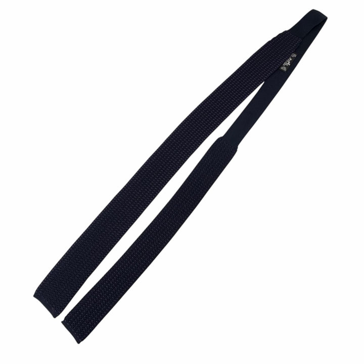 極美品□HERMES エルメス シルク100％ ハニカム柄 ニットタイ ネクタイ ネイビー パープル イタリア製 メンズ ビジネスオススメ◎