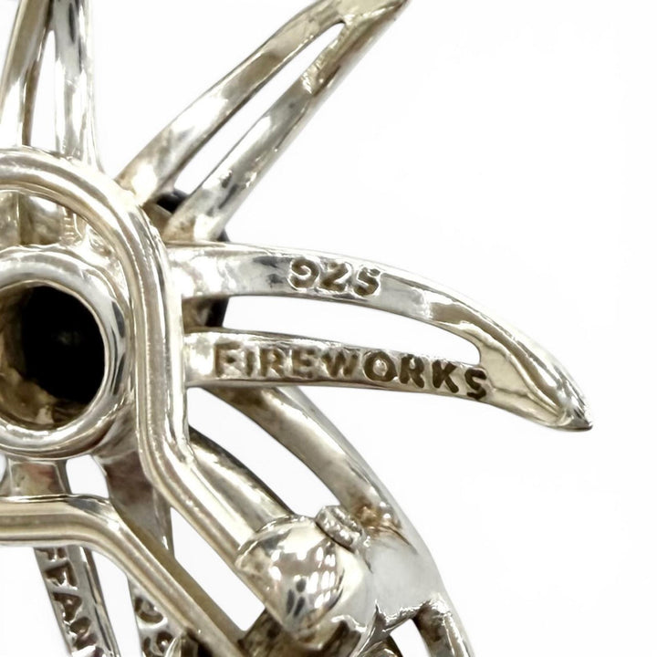美品★TIFFANY&amp;Co. ティファニー AG925 オニキス ファイヤーワークス イヤリング アクセサリー シルバー ブラック 重量9.1g レディース