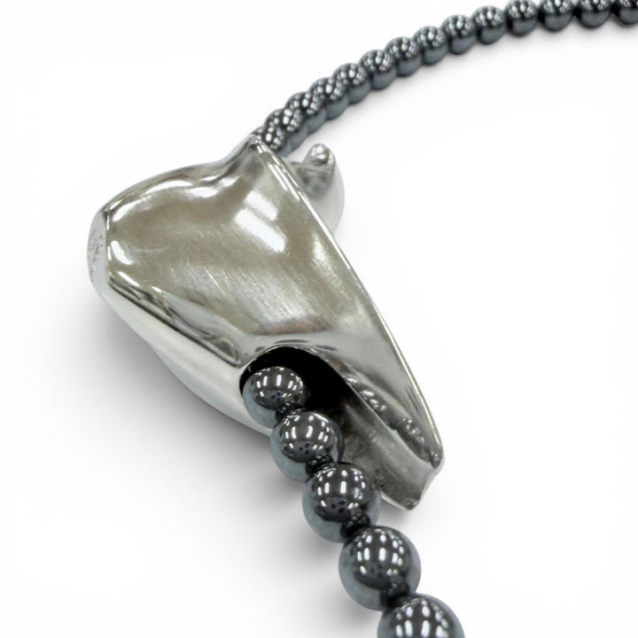 美品☆Georg Jensen ジョージジェンセン 925 ヘマタイト バードモチーフ ネックレス シルバー ブラック系 重量45.9g レディース