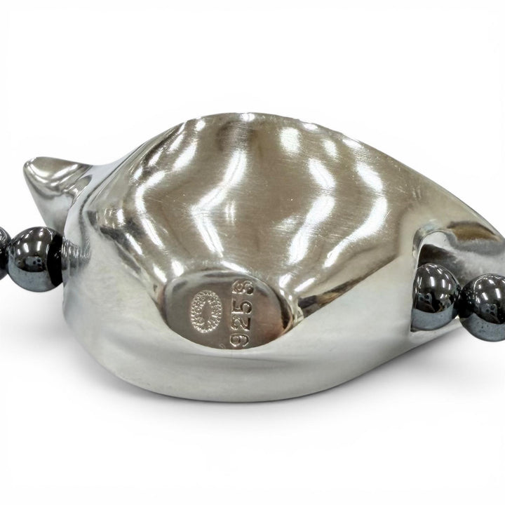 美品☆Georg Jensen ジョージジェンセン 925 ヘマタイト バードモチーフ ネックレス シルバー ブラック系 重量45.9g レディース