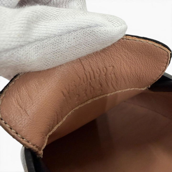 美品☆HERMES エルメス モカシン パリ コンスタンス シルバー金具 Hロゴ レザー ローファー ブラック 34 伊製 定価206800円 箱・保存袋付