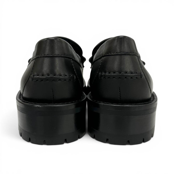 極美品▲JIMMY CHOO ジミーチュウ DEANNA 30 ディアナ スタッズ レザー ローファー ブラック ゴールド 37.5 イタリア製 レディース