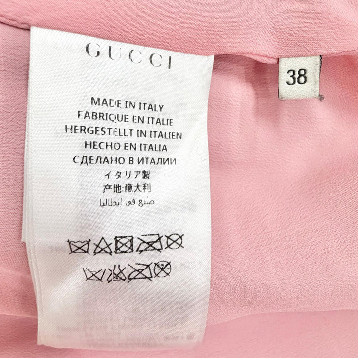 美品△GUCCI グッチ 432405 ウール ミンクファー インターロッキングパールボタン フリルデザインコート ブラック パープル 38 正規品