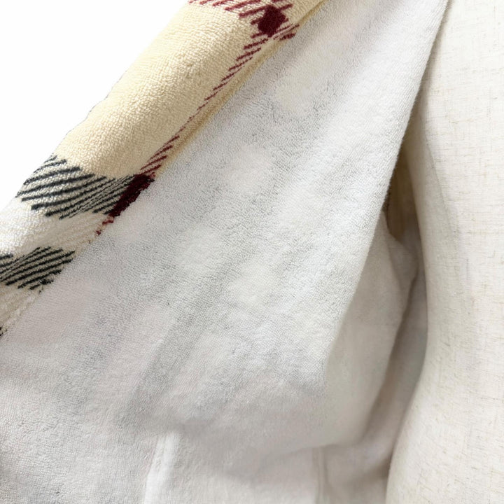 未使用品□BURBERRY バーバリー 8075437 ノバチェック柄 パイル地 ベルテッド ガウンコート ベージュ系 M イタリア製 正規品 メンズ