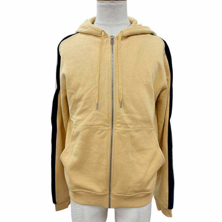 未使用品▼HERMES エルメス 24SS 41-5719 ランH コットン100% フーデッド ジップアップ パーカー イエロー M イタリア製 正規品 メンズ