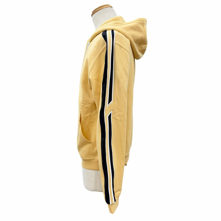 未使用品▼HERMES エルメス 24SS 41-5719 ランH コットン100% フーデッド ジップアップ パーカー イエロー M イタリア製 正規品 メンズ