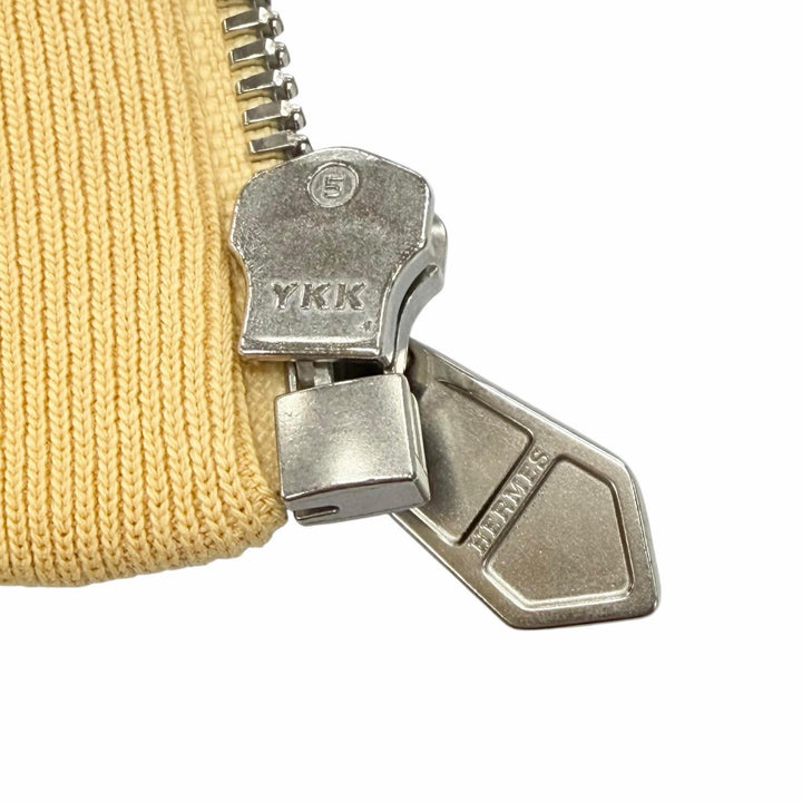 未使用品▼HERMES エルメス 24SS 41-5719 ランH コットン100% フーデッド ジップアップ パーカー イエロー M イタリア製 正規品 メンズ