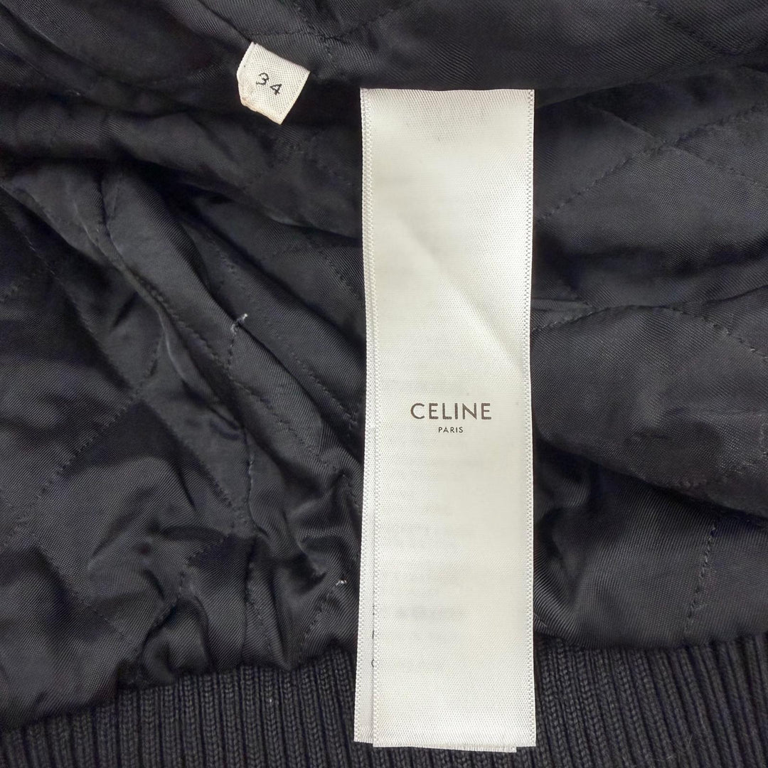 極美品▼CELINE セリーヌ 2EA48131O グレインドカーフスキン オーバーサイズ テディジャケット スタジャン ブラウン 34 正規品 メンズ