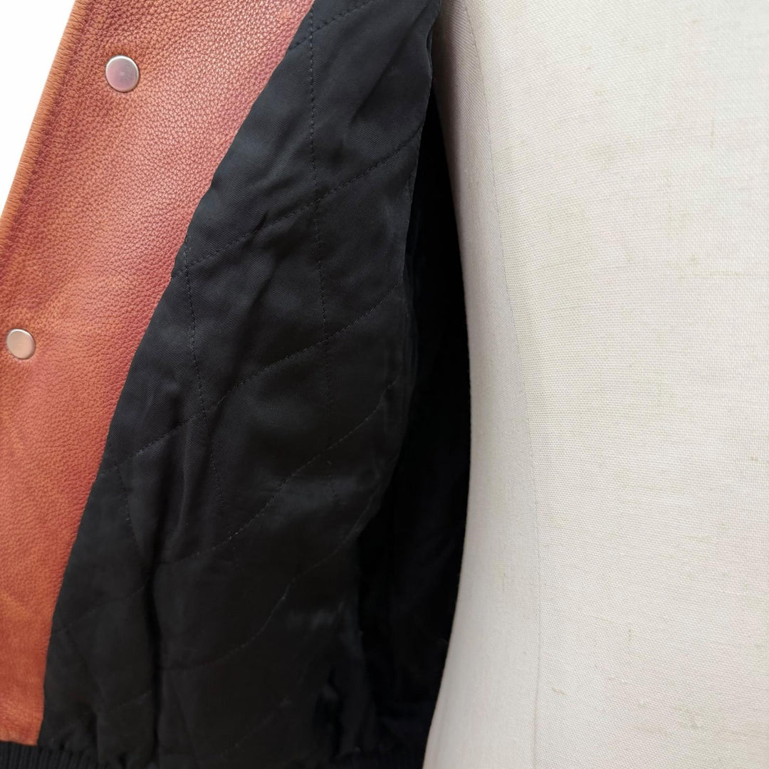 極美品▼CELINE セリーヌ 2EA48131O グレインドカーフスキン オーバーサイズ テディジャケット スタジャン ブラウン 34 正規品 メンズ