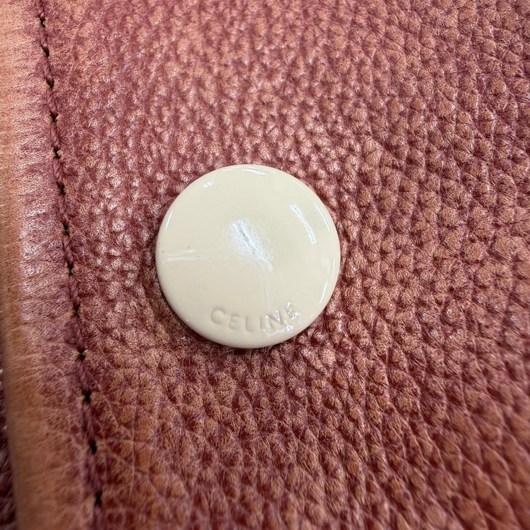 極美品▼CELINE セリーヌ 2EA48131O グレインドカーフスキン オーバーサイズ テディジャケット スタジャン ブラウン 34 正規品 メンズ