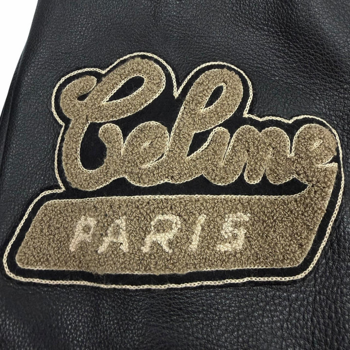 極美品▼CELINE セリーヌ 2EA48131O グレインドカーフスキン オーバーサイズ テディジャケット スタジャン ブラウン 34 正規品 メンズ