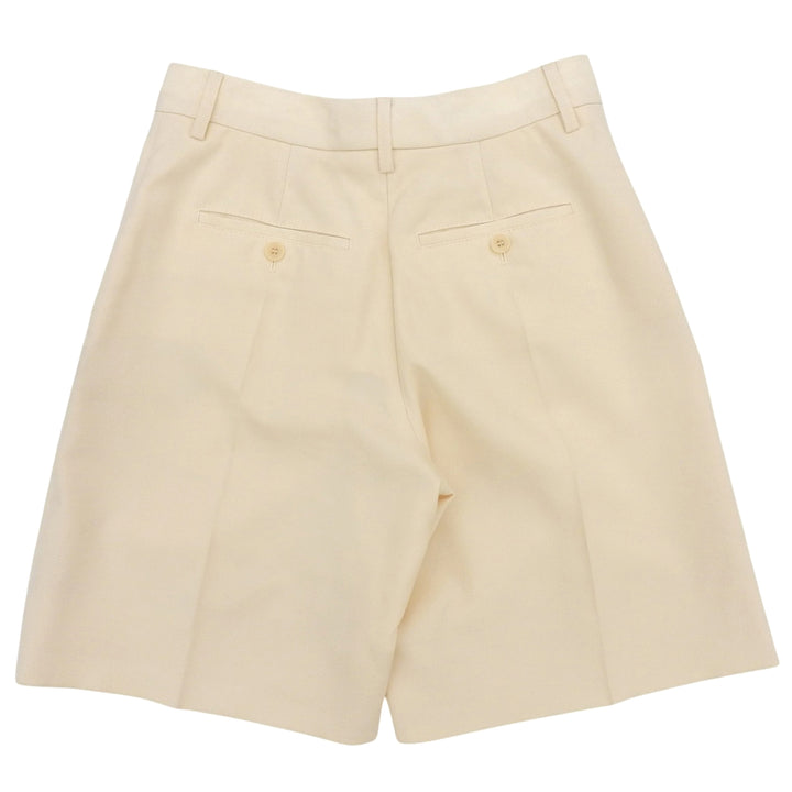 未使用品▲BURBERRY バーバリー 8054151 ウール100％ TBロゴ センタープレス ショートパンツ クリーム 34 イタリア製 正規品 レディース