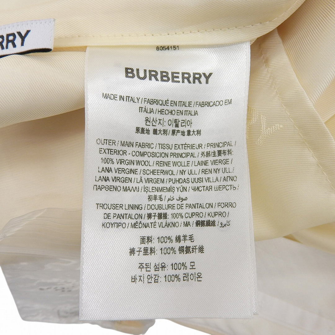 未使用品▲BURBERRY バーバリー 8054151 ウール100％ TBロゴ センタープレス ショートパンツ クリーム 34 イタリア製 正規品 レディース