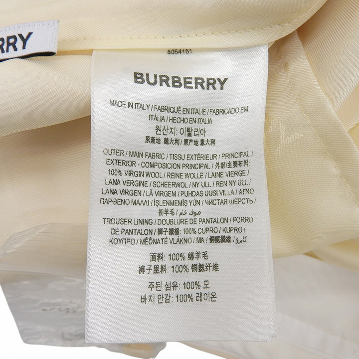 未使用品▲BURBERRY バーバリー 8054151 ウール100％ TBロゴ センタープレス ショートパンツ クリーム 34 イタリア製 正規品 レディース