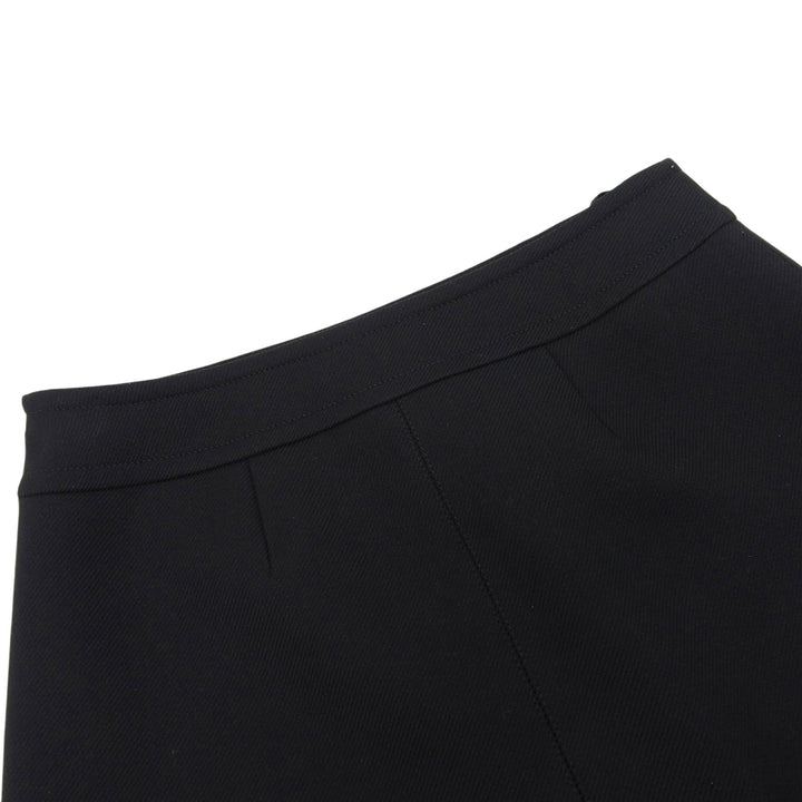 極美品▲CELINE セリーヌ 2J833383Z ウール シルク混 ボックスプリーツ トラペーズ ミニスカート ブラック 40 仏製 正規品 レディース