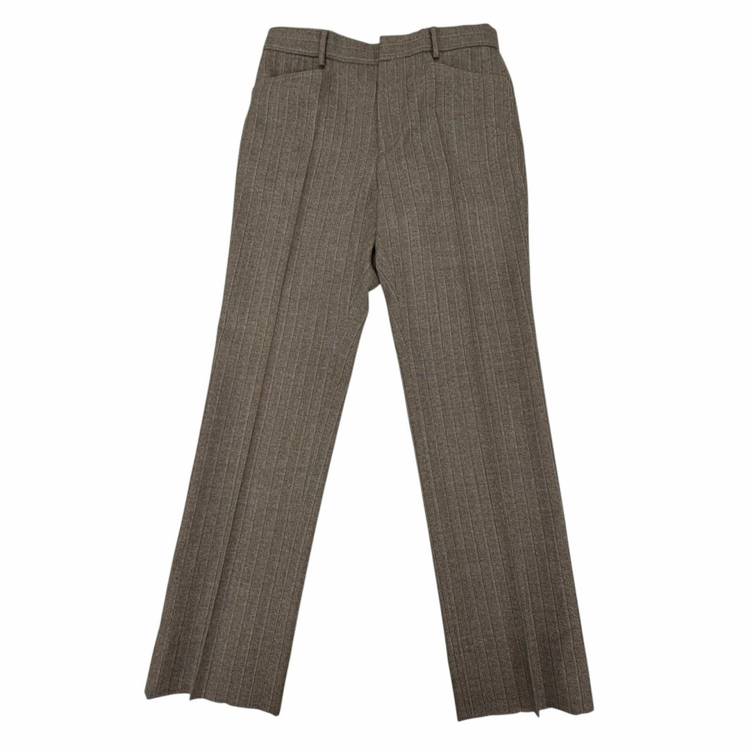 極美品▼GUCCI グッチ 624380 ウール100% ストライプ柄 パンツ スラックス ブラウン系 48 イタリア製 正規品 メンズ ハンガー付き