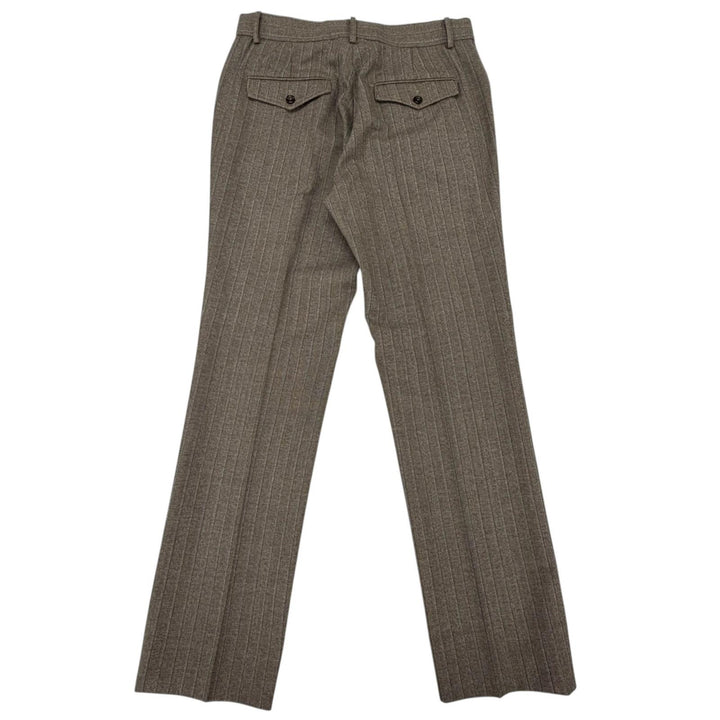 極美品▼GUCCI グッチ 624380 ウール100% ストライプ柄 パンツ スラックス ブラウン系 48 イタリア製 正規品 メンズ ハンガー付き