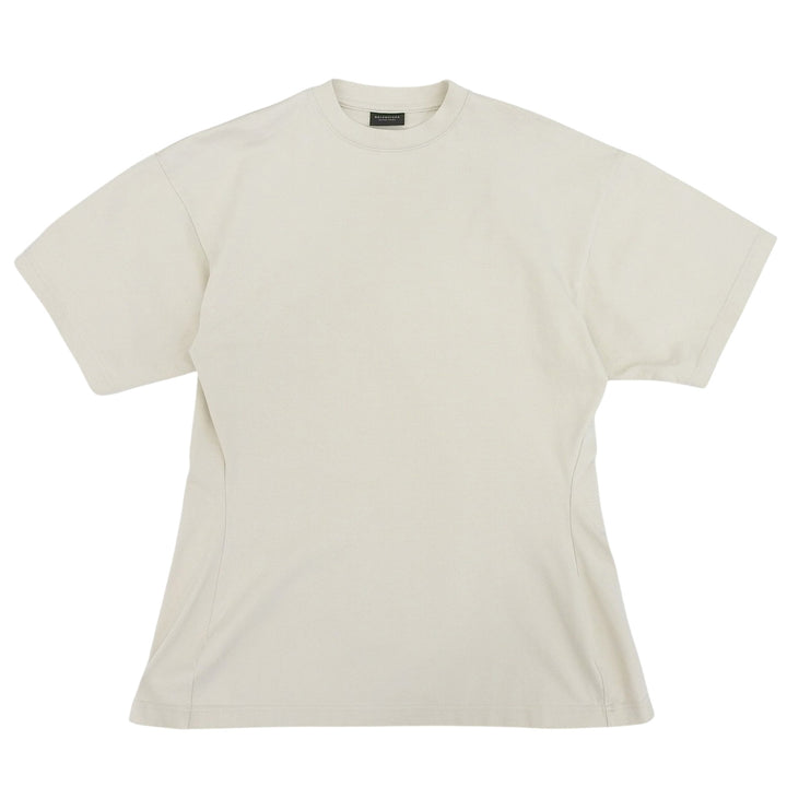 極美品▲BALENCIAGA バレンシアガ 22SS 724524 TNVM7 Waist Shape Tee 半袖Ｔシャツ ライトベージュ S ポルトガル製 正規品 レディース