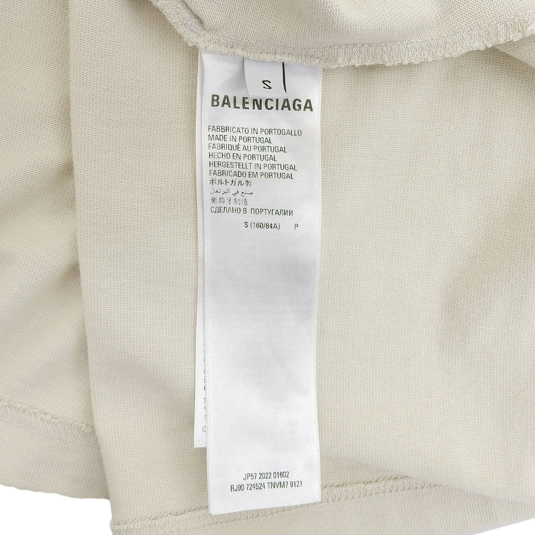 極美品▲BALENCIAGA バレンシアガ 22SS 724524 TNVM7 Waist Shape Tee 半袖Ｔシャツ ライトベージュ S ポルトガル製 正規品 レディース