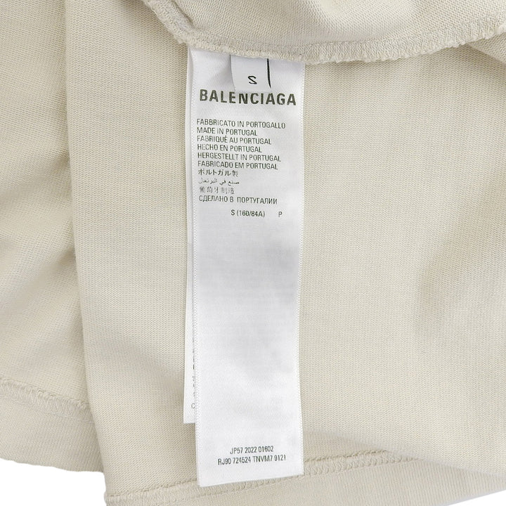 極美品▲BALENCIAGA バレンシアガ 22SS 724524 TNVM7 Waist Shape Tee 半袖Ｔシャツ ライトベージュ S ポルトガル製 正規品 レディース