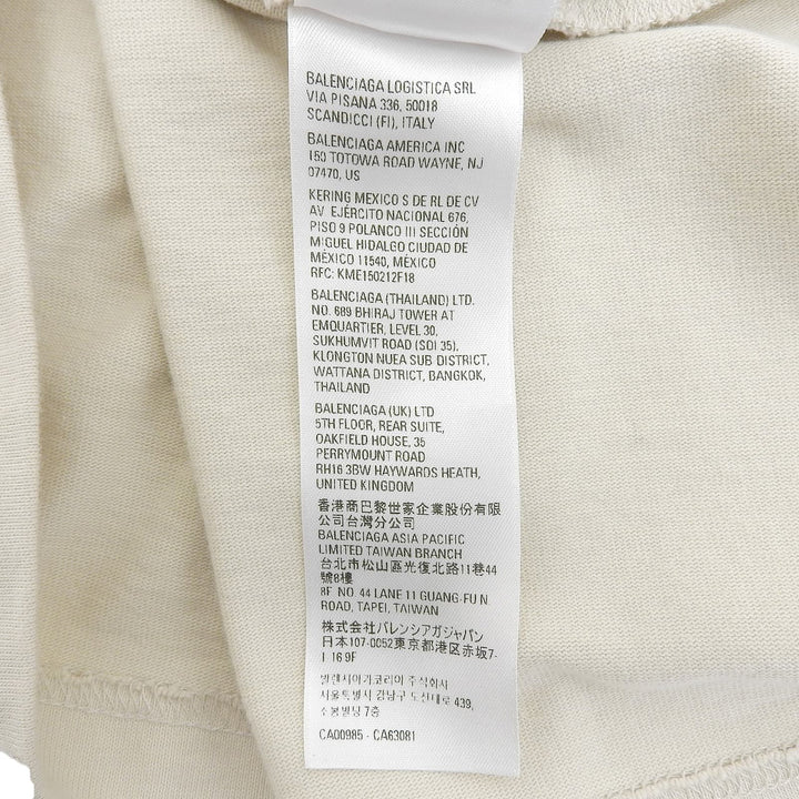 極美品▲BALENCIAGA バレンシアガ 22SS 724524 TNVM7 Waist Shape Tee 半袖Ｔシャツ ライトベージュ S ポルトガル製 正規品 レディース