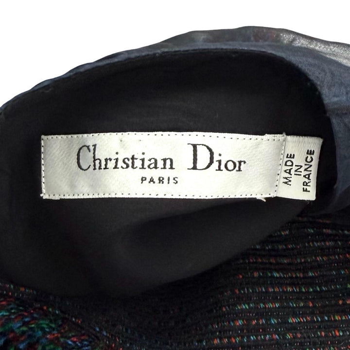 極美品★Christian Dior クリスチャンディオール 5H21648F1155 シルク100％ レース使い ノースリーブ デザイン ワンピース 38 正規品