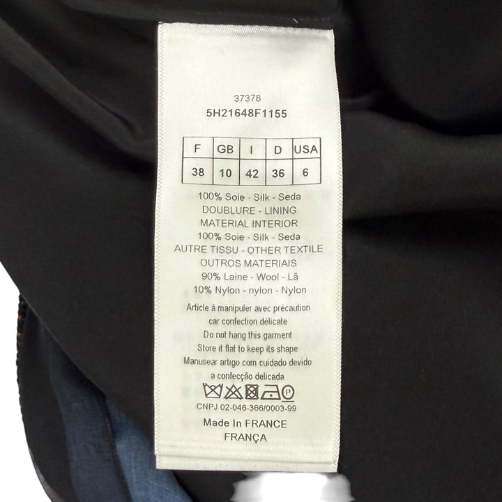 極美品★Christian Dior クリスチャンディオール 5H21648F1155 シルク100％ レース使い ノースリーブ デザイン ワンピース 38 正規品