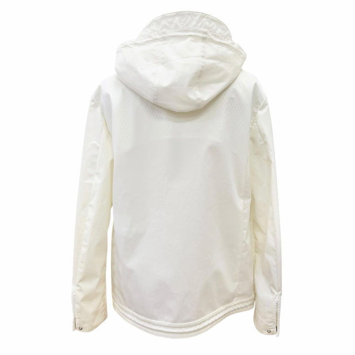 美品△MONCLER GAMME BLEU モンクレール ガムブルー GIUBBINO ロゴワッペン フード付き ジップアップ ジャケット アイボリー 0 正規品