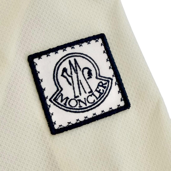 美品△MONCLER GAMME BLEU モンクレール ガムブルー GIUBBINO ロゴワッペン フード付き ジップアップ ジャケット アイボリー 0 正規品