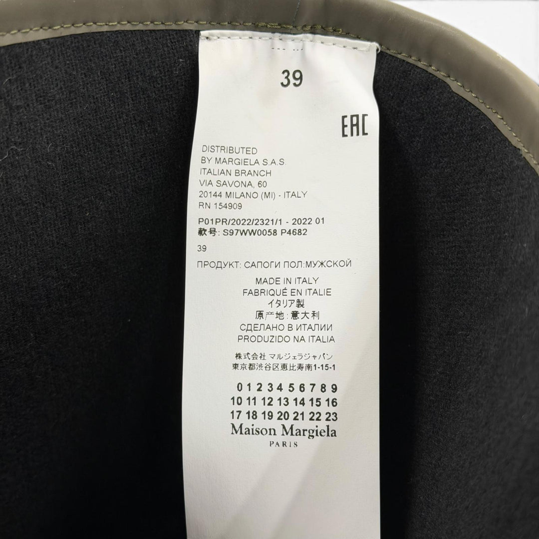 未使用品▼Maison Margiela メゾンマルジェラ 22SS S97WW0058 Rubber Thigh-High Boots ペンキ加工 サイハイロングブーツ 39 正規品