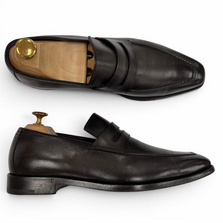 美品▼BERLUTI ベルルッティ アンディ デムジュール Uチップ レザーシューズ ローファー ブラック 6 イタリア製 メンズ ビジネス◎　