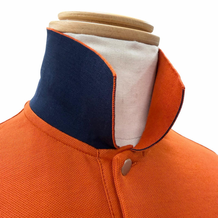 未使用品▼HERMES エルメス コットン セリエボタン ショートスリーブ 半袖ポロシャツ オレンジ M イタリア製 正規品 メンズ 箱付き